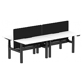 Air Electric Height Adjustable 4 Person Rectangular Back to Back Desks - Office Desks