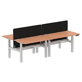 Air Electric Height Adjustable 4 Person Rectangular Back to Back Desks - Office Desks