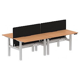 Air Electric Height Adjustable 4 Person Rectangular Back to Back Desks - Office Desks