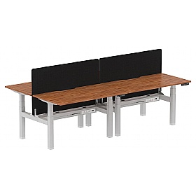 Air Electric Height Adjustable 4 Person Rectangular Back to Back Desks - Office Desks