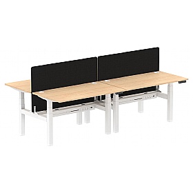 Air Electric Height Adjustable 4 Person Rectangular Back to Back Desks - Office Desks