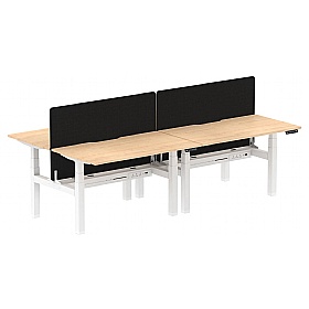 Air Electric Height Adjustable 4 Person Rectangular Back to Back Desks - Office Desks