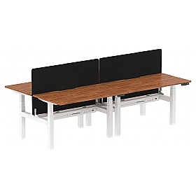 Air Electric Height Adjustable 4 Person Rectangular Back to Back Desks - Office Desks