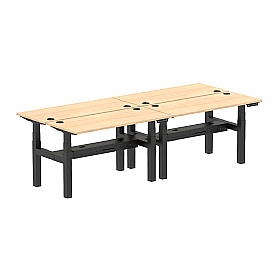 Air Shallow Electric Height Adjustable 4 Person Rectangular Back to Back Desks