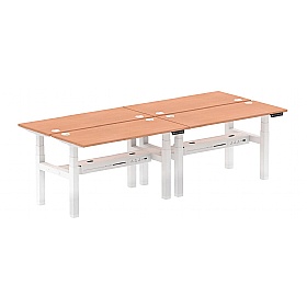 Air Shallow Electric Height Adjustable 4 Person Rectangular Back to Back Desks