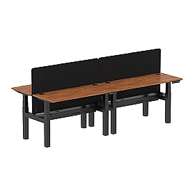 Air Shallow Electric Height Adjustable 4 Person Rectangular Back to Back Desks