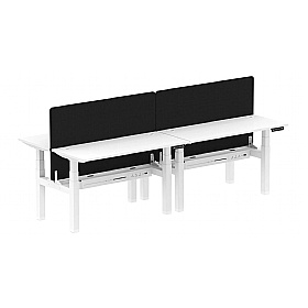 Air Shallow Electric Height Adjustable 4 Person Rectangular Back to Back Desks