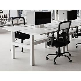 Air Shallow Electric Height Adjustable 4 Person Rectangular Back to Back Desks