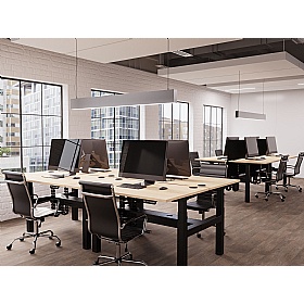 Air Shallow Electric Height Adjustable 4 Person Rectangular Back to Back Desks