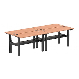 Air Shallow Electric Height Adjustable 4 Person Rectangular Back to Back Desks