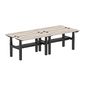Air Shallow Electric Height Adjustable 4 Person Rectangular Back to Back Desks