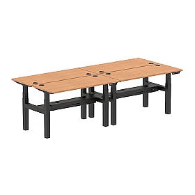 Air Shallow Electric Height Adjustable 4 Person Rectangular Back to Back Desks