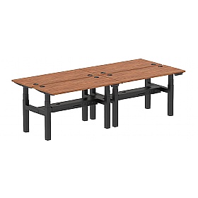 Air Shallow Electric Height Adjustable 4 Person Rectangular Back to Back Desks