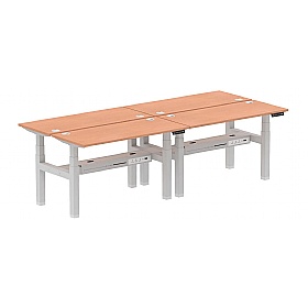 Air Shallow Electric Height Adjustable 4 Person Rectangular Back to Back Desks