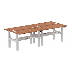 Air Shallow Electric Height Adjustable 4 Person Rectangular Back to Back Desks