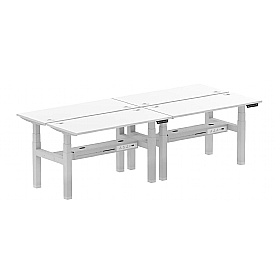 Air Shallow Electric Height Adjustable 4 Person Rectangular Back to Back Desks