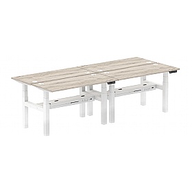 Air Shallow Electric Height Adjustable 4 Person Rectangular Back to Back Desks