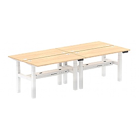Air Shallow Electric Height Adjustable 4 Person Rectangular Back to Back Desks