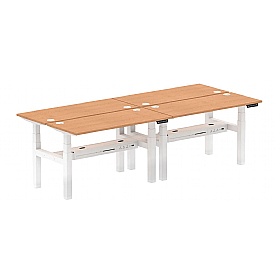 Air Shallow Electric Height Adjustable 4 Person Rectangular Back to Back Desks