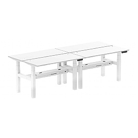 Air Shallow Electric Height Adjustable 4 Person Rectangular Back to Back Desks