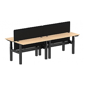 Air Shallow Electric Height Adjustable 4 Person Rectangular Back to Back Desks