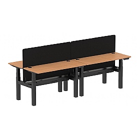 Air Shallow Electric Height Adjustable 4 Person Rectangular Back to Back Desks