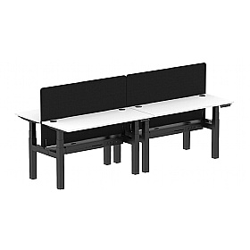 Air Shallow Electric Height Adjustable 4 Person Rectangular Back to Back Desks