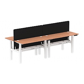 Air Shallow Electric Height Adjustable 4 Person Rectangular Back to Back Desks