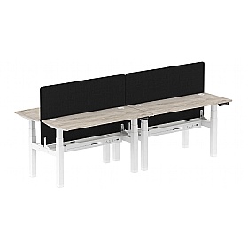 Air Shallow Electric Height Adjustable 4 Person Rectangular Back to Back Desks