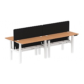 Air Shallow Electric Height Adjustable 4 Person Rectangular Back to Back Desks