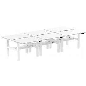 Air Electric Height Adjustable 6 Person Rectangular Back to Back Desks - Office Desks