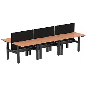 Air Electric Height Adjustable 6 Person Rectangular Back to Back Desks - Office Desks