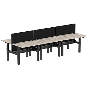 Air Electric Height Adjustable 6 Person Rectangular Back to Back Desks - Office Desks