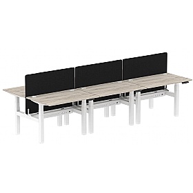 Air Electric Height Adjustable 6 Person Rectangular Back to Back Desks - Office Desks