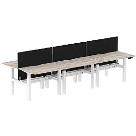 Air Electric Height Adjustable 6 Person Rectangular Back to Back Desks - Office Desks