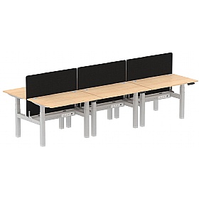Air Electric Height Adjustable 6 Person Rectangular Back to Back Desks - Office Desks