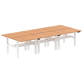 Air Electric Height Adjustable 6 Person Rectangular Back to Back Desks - Office Desks