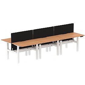 Air Electric Height Adjustable 6 Person Rectangular Back to Back Desks - Office Desks