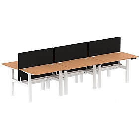 Air Electric Height Adjustable 6 Person Rectangular Back to Back Desks - Office Desks