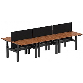 Air Electric Height Adjustable 6 Person Rectangular Back to Back Desks - Office Desks