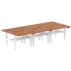 Air Electric Height Adjustable 6 Person Rectangular Back to Back Desks - Office Desks