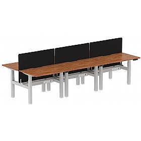 Air Electric Height Adjustable 6 Person Rectangular Back to Back Desks - Office Desks