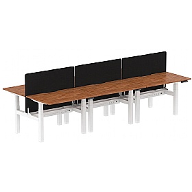 Air Electric Height Adjustable 6 Person Rectangular Back to Back Desks - Office Desks