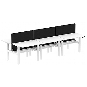 Air Electric Height Adjustable 6 Person Rectangular Back to Back Desks - Office Desks