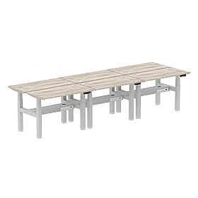 Air Shallow Electric Height Adjustable 6 Person Rectangular Back to Back Desks