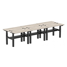 Air Shallow Electric Height Adjustable 6 Person Rectangular Back to Back Desks