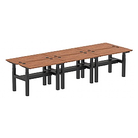 Air Shallow Electric Height Adjustable 6 Person Rectangular Back to Back Desks