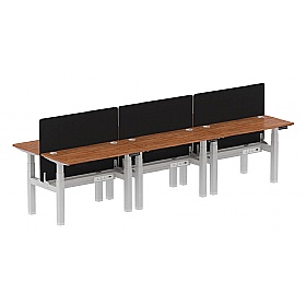 Air Shallow Electric Height Adjustable 6 Person Rectangular Back to Back Desks