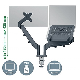 Leitz Ergo Dual Screen Laptop and Monitor Arm - Office Accessories