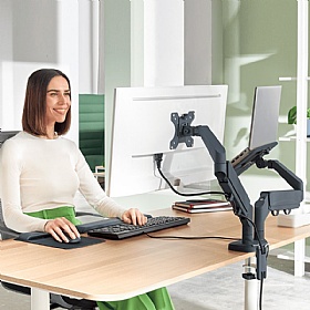 Leitz Ergo Dual Screen Laptop and Monitor Arm - Office Accessories
